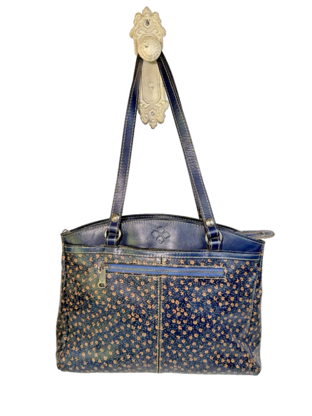 Patricia Nash POPPY Tote Shoulder Bag navy floral